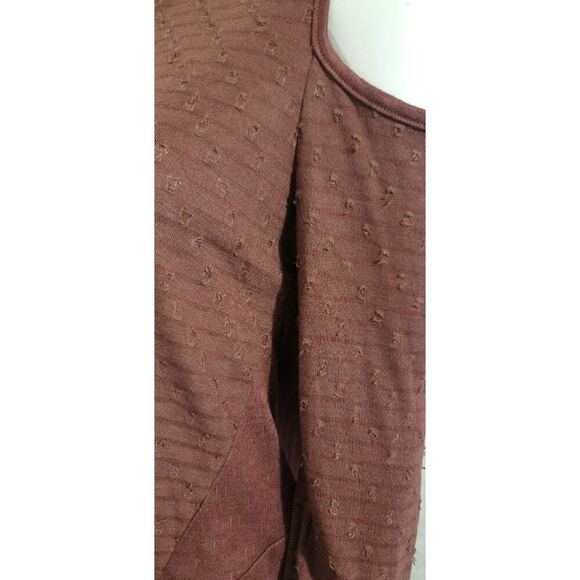 Lazy Sundays Mulberry Cold Shoulder Cotton Blend Top - Size M - Picture 4 of 9